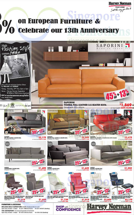 Furniture, Recliners, Saporini, Aarhus, IMG, Youma, Rey, Padova, Marta, Skagen