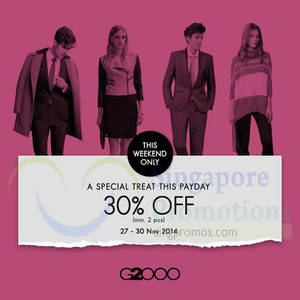 Featured image for G2000 30% Off Payday Promo 27 – 30 Nov 2014