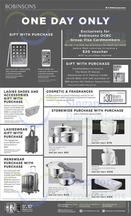 Gift With Purchase, Ladieswear Gift, Menswear Gift, Purchase With Purchase, WMF, Kenwood, Tempur