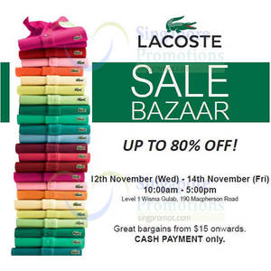 Featured image for (EXPIRED) Lacoste Bazaar SALE @ Wisma Gulab 12 – 14 Nov 2014