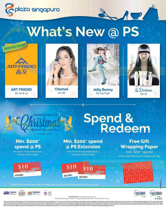 New Shops, Countdown to Christmas, CapitaVoucher, Free Gift Wrapping Paper