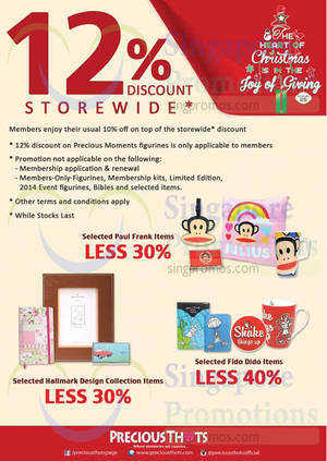 Featured image for (EXPIRED) Precious Thots 12% Storewide Promo 1 – 5 Nov 2014