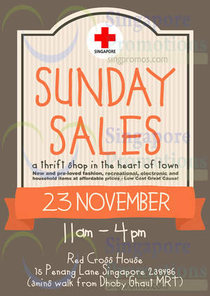 Featured image for (EXPIRED) Red Cross Shop Sunday Sale @ Red Cross House 23 Nov 2014