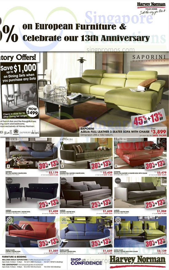 Sofa Sets, Saporini, Aarhus, Marie Claire