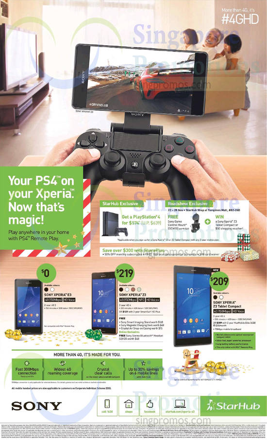 Sony Xperia E3, Z3, Z3 Tablet, Tampines Mall Roadshow Exclusive