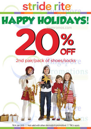 Featured image for Stride Rite 20% OFF 2nd Pair Promo 22 Nov 2014 – 4 Jan 2015
