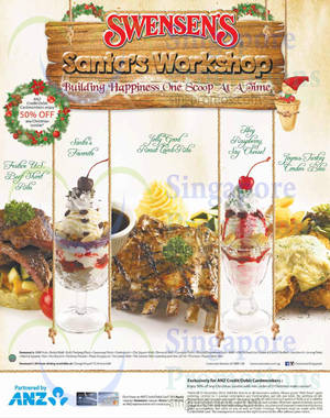 Featured image for (EXPIRED) Swensen’s Christmas Sundaes 50% Off For ANZ Cardmembers 7 Nov – 31 Dec 2014