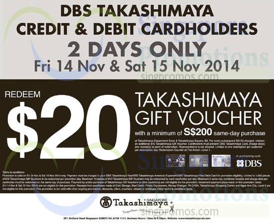 Takashimaya Free Voucher 14 Nov 2014