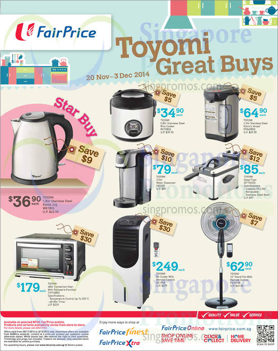 Toyomi Kitchen, Home Appliances, Fans, Rice Cookers, Kettle Jugs, Airpots, Deep Fryers, Ovens, Water Dispensers