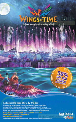 Featured image for Sentosa Wings of Time 50% Off For Locals (Thursdays) 6 Nov – 25 Dec 2014
