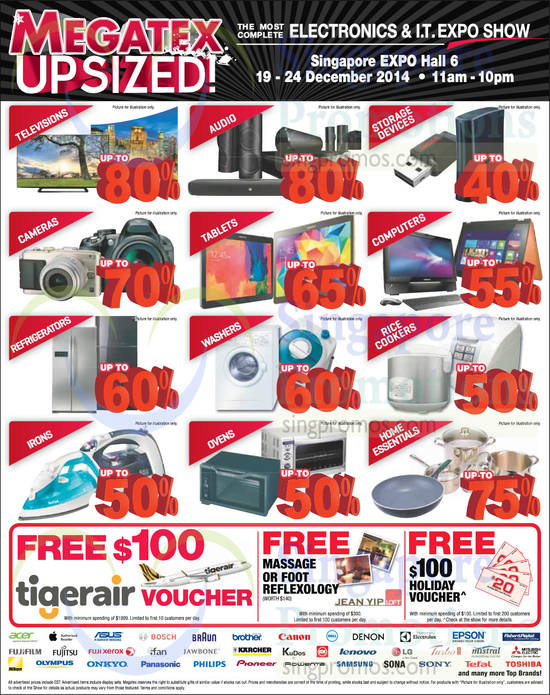 19 Dec Up to 80 Percent Off on Televisions, Audio Systems, Digital Cameras, Tablets, Computers, Rice Cookers, Washers, Fridges, Ovens