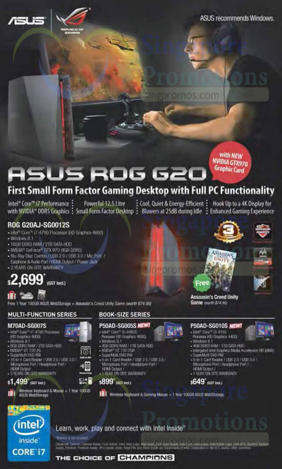 31 Dec Desktop PCs ROG G20AJ, M70AD, P50AD