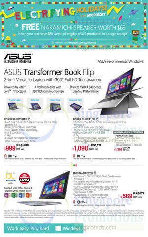 Featured image for Asus Transformer Notebooks Offers 12 Dec 2014
