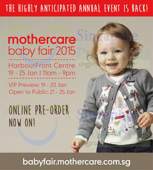 Featured image for (EXPIRED) Mothercare Baby Fair 2015 @ HarbourFront Centre 21 – 25 Jan 2015