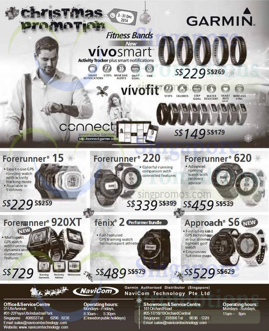 Fitness Bands VivoSmart, Forerunner, Fenix, Approach