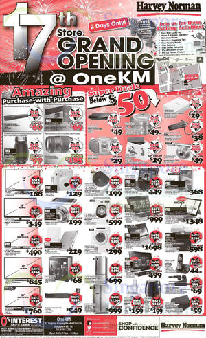 Featured image for (EXPIRED) Harvey Norman OneKM Mall Grand Opening Specials 6 – 7 Dec 2014