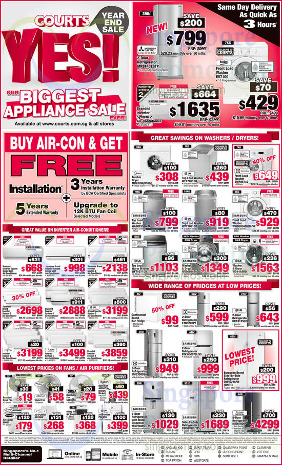 Home Appliances, Air Conditioners, Washers, Dryers, Fans, Fridges, LG, Mitsubishi Electric, Honey Well, Beko, Electrolux, Sona, Whirlpool