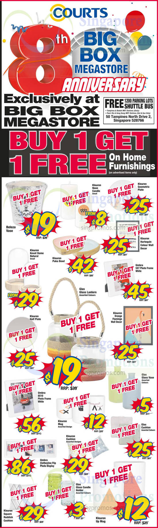 Megastore Home Furnishings Buy 1 Get 1 Free Bowl, Wall Decor, Photo Display, Cushions, Vases