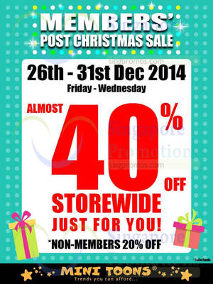 Featured image for (EXPIRED) Mini Toons 20% OFF Storewide Post Christmas Sale 26 – 31 Dec 2014