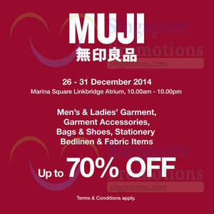 Featured image for Muji Sale @ Marina Square 26 – 31 Dec 2014