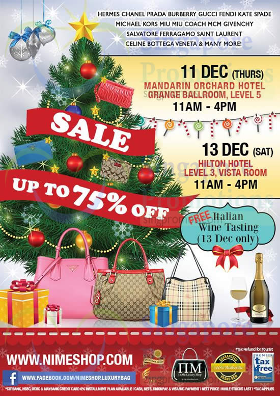 Featured image for Nimeshop Branded Handbags Sale @ Hilton Hotel 13 Dec 2014