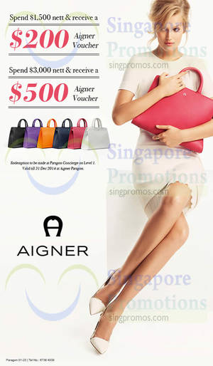 Featured image for Aigner Spend $1500 & Get $200 Voucher Promo @ Paragon 6 – 31 Dec 2014