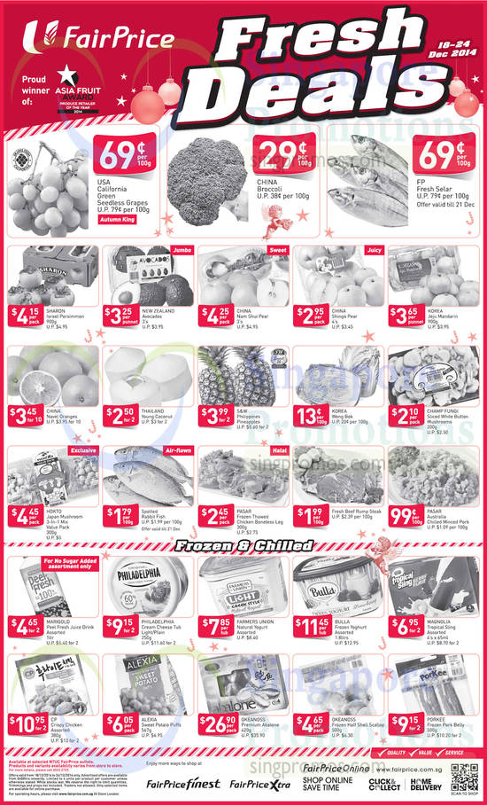 (Till 24 Dec) Fresh Deals Vegetables, Seafood, Fruits, Frozen, Chilled Products