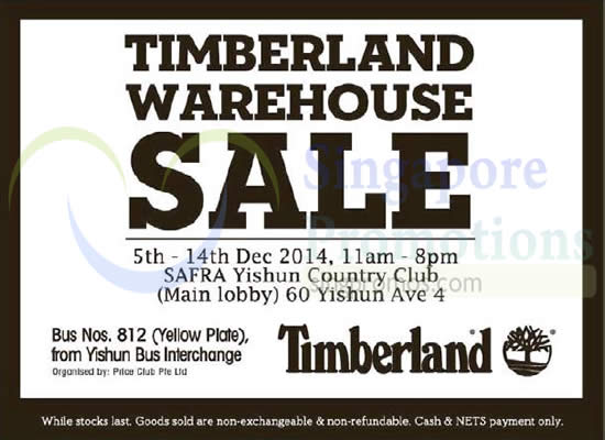 Timberland Warehouse Sale @ Safra Yishun 5 – 14 Dec 2014