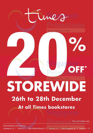 Featured image for (EXPIRED) Times Bookstores SALE 26 – 28 Dec 2014