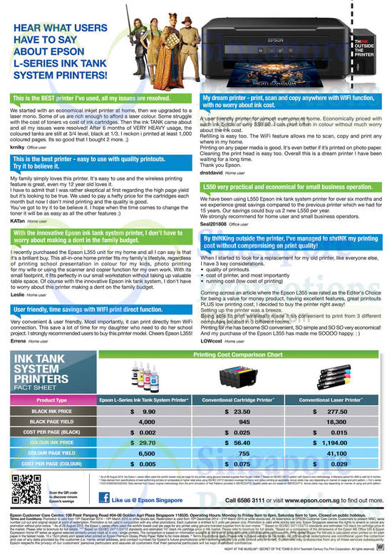 User Feedback, Printing Cost Comparison Chart