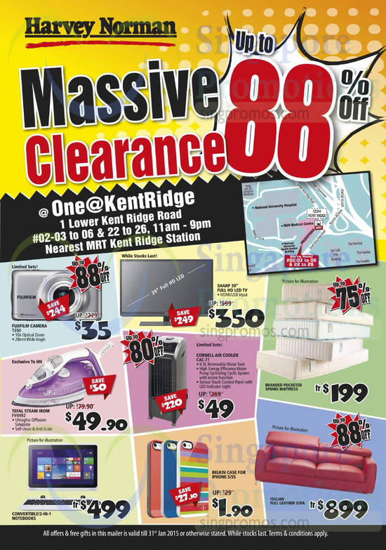 10 Jan Home Appliances, Notebook, TV, Digital Camera, Iron, Air Cooler, Furniture, Mattresses, Sofa, Fujifilm, Tefal, Cornell, T350, FV4492, CAC-71