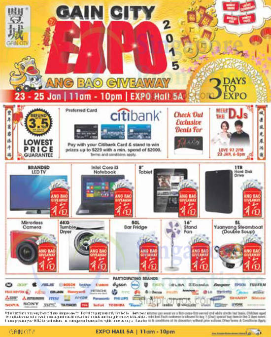 20 Jan TV, Notebook, Tablet, Hard Disk Drive, Digital Camera, Dryer, Fridge, Fan, Steamboat