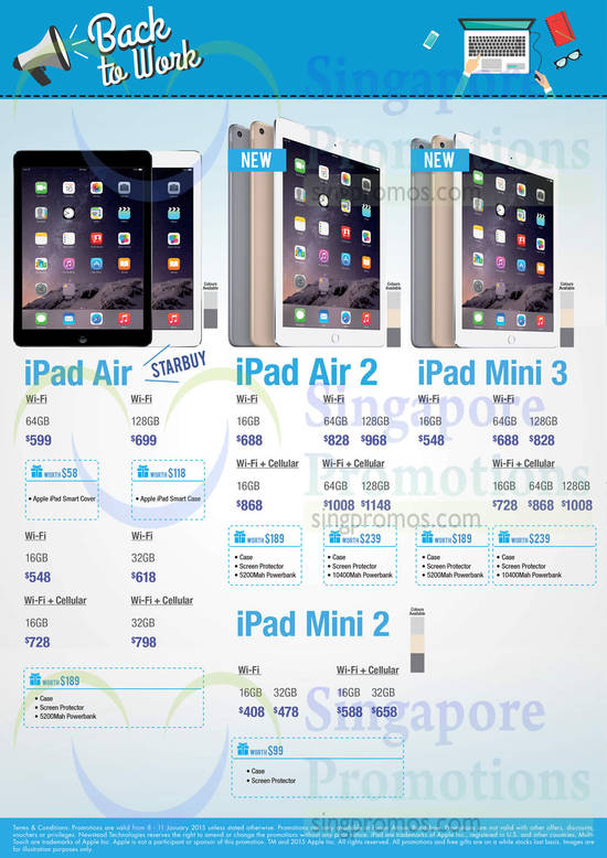 Apple Tablets, Apple iPad Air, Apple iPad Air 2, Apple iPad Mini 3, Apple iPad Mini 2