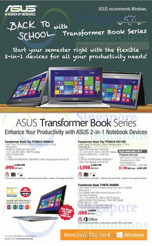 Featured image for Asus Transformer Notebooks Offers 15 Jan 2015