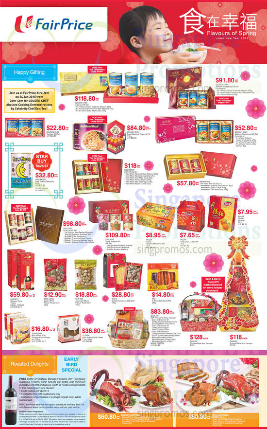 CNY Gift Sets, Hampers, Abalone, Seafood, Bird Nest, Essence of Cordyceps, Qian Jin, Golden Chef, New Moon