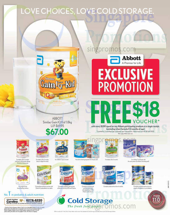 Cold Storage Abbott Offers 30 Jan 2015