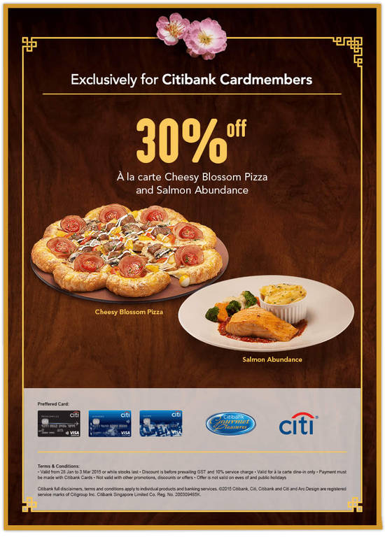 Dine-In 30 Percent off Citibank Cardmembers