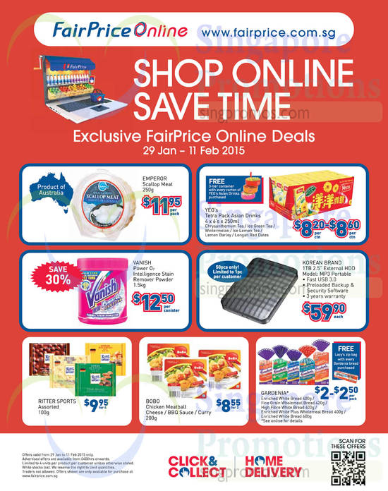 Fairprice Online Specials Scallop Meat, Vanish, External HDD