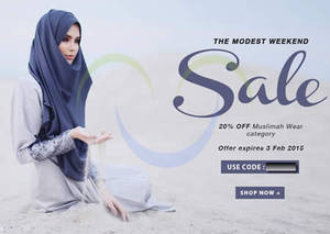 Featured image for (EXPIRED) FashionValet 20% OFF Muslimah Wear Coupon Code (NO Min Spend) 30 Jan – 3 Feb 2015