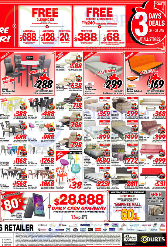 Furniture, Dining Sets, Recliner Chairs, Beddings, Mattresses, Fuze, Dreamcaster, Starry Nite, Max Coil, King Koil, Therapedic, Sealy