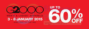Featured image for G2000 Up To 60% Off @ Isetan Scotts 3 – 8 Jan 2015