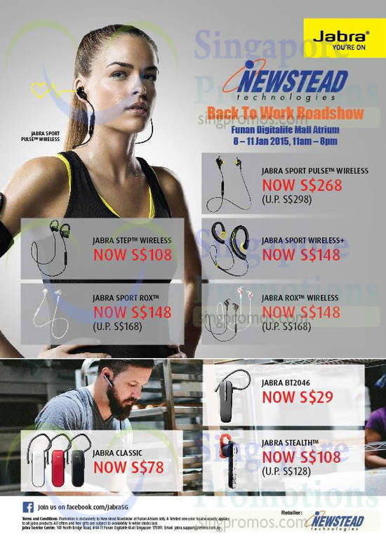 Jabra Headsets, Sport Pulse Wireless, Step Wireless, Sport Rox, Rox Wireless, BT2046, Stealth, Classic