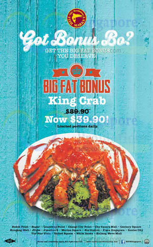 Featured image for (EXPIRED) Manhattan Fish Market $39.90 King Crab Offer 21 Jan – 28 Feb 2015