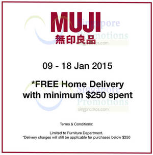 Featured image for Muji Furniture FREE Home Delivery Promo 12 – 18 Jan 2015