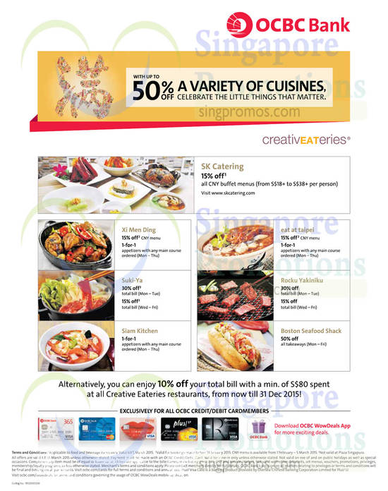 OCBC Dining Offers 22 Jan 2015