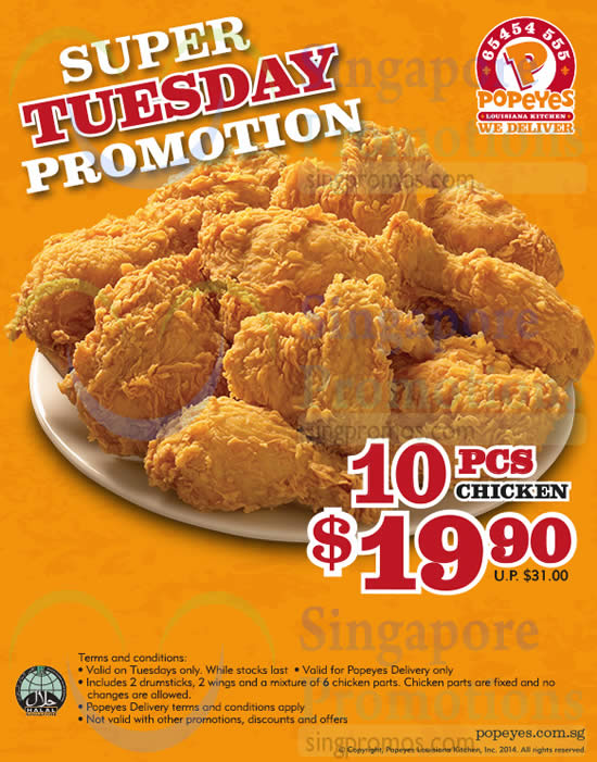 Popeyes Delivery Super Tuesdays Promotion 20 Jan 2015
