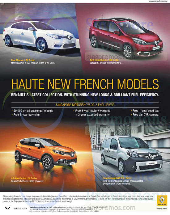 Renault Fluence, Captur, Kangoo LWB, Grand Scenic