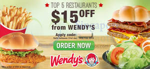 Featured image for Room Service Food Delivery $15 OFF Wendy’s, Chili’s, Four Fingers & More Coupon Code 31 Jan – 6 Feb 2015
