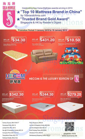 Featured image for (EXPIRED) Sea Horse & Hecom Furniture Offers 5 – 19 Jan 2015