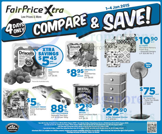 (Till 4 Jan) Compare n Save Fruits, Seafood, Stand Fan